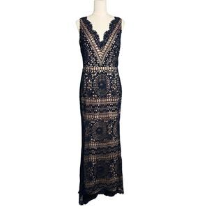 knee length dresses for ladies Soieblue Cream Lace Dress- Size S – The Saved Collection main image 1